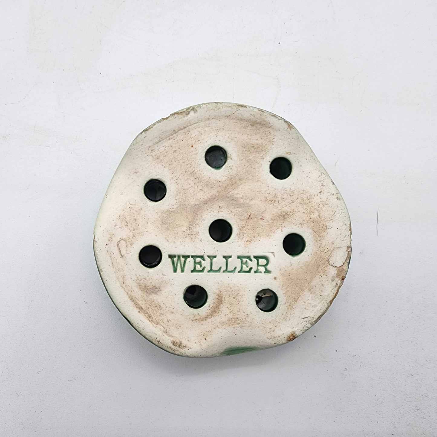 Green Weller Pottery Flower Frog