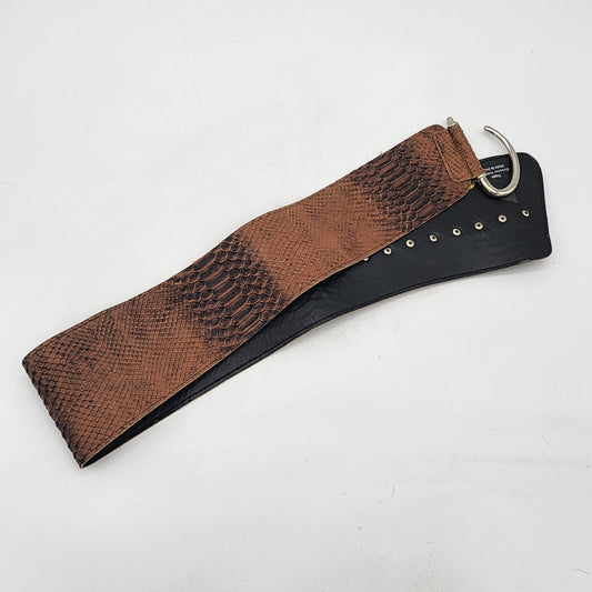 Topaz Leather Belt Reptile Print