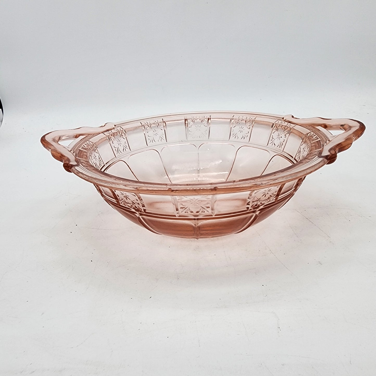 Pink Depression Glass Jeannette Doric Pink Depression Handled Bowl