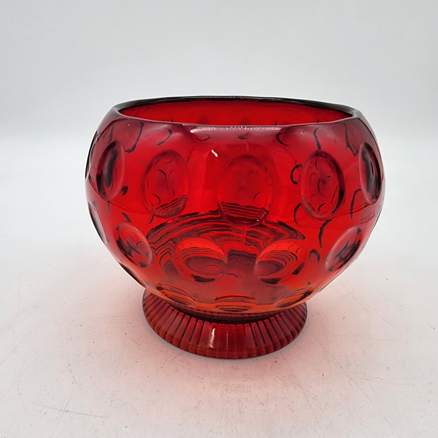 1930's Imperial Glass Old English Ruby Rose Bowl