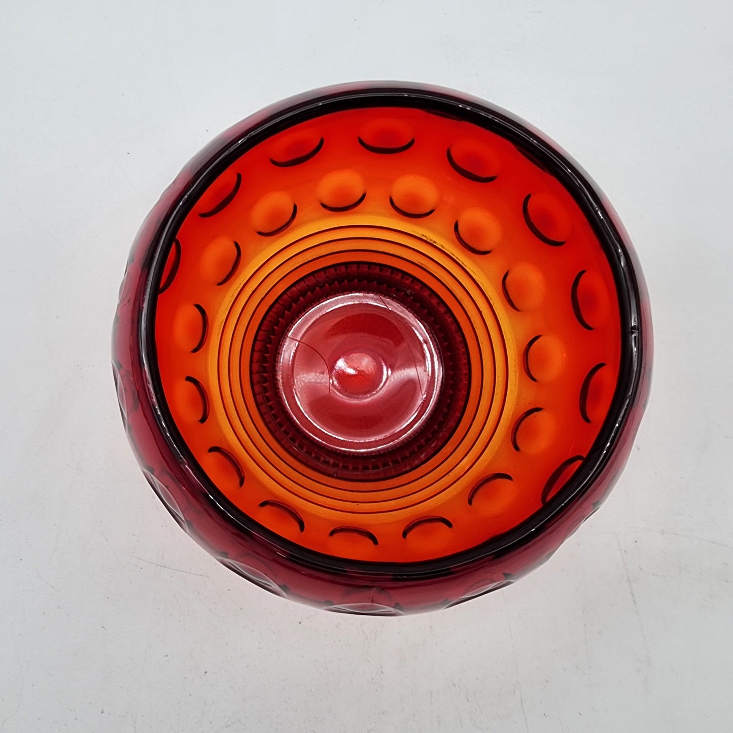 1930's Imperial Glass Old English Ruby Rose Bowl