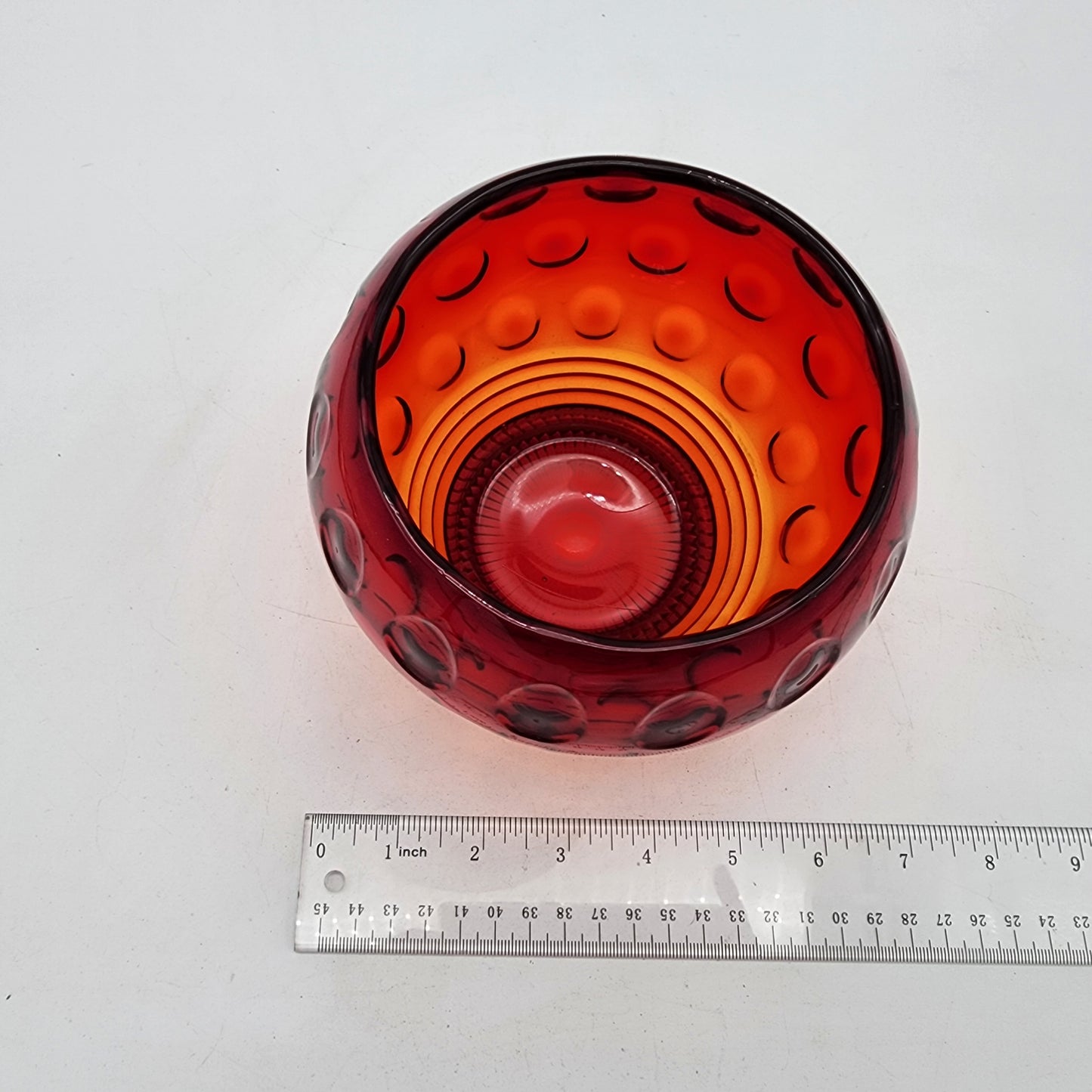 1930's Imperial Glass Old English Ruby Rose Bowl