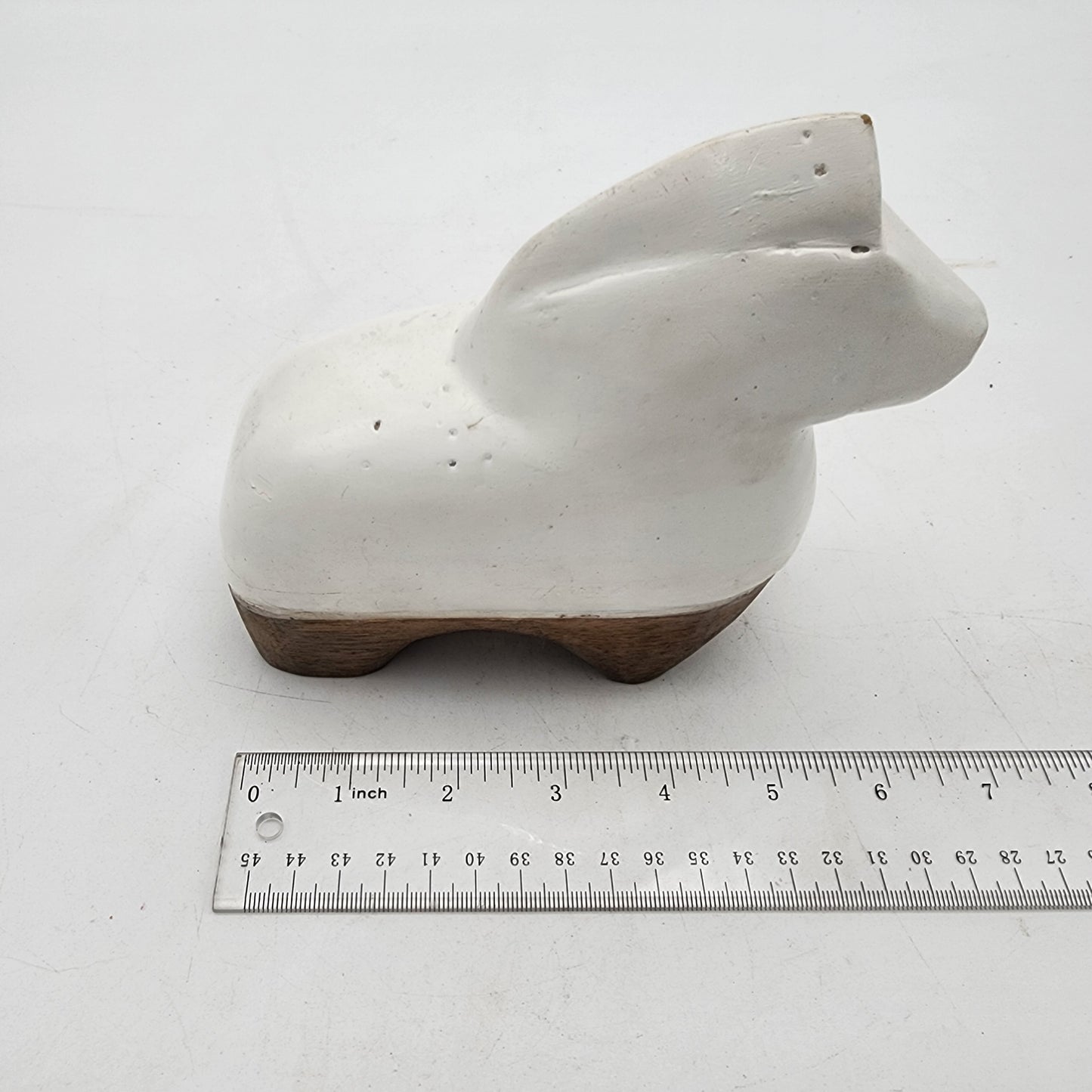 Odd Little Horse Figurine Wood and Ceramic