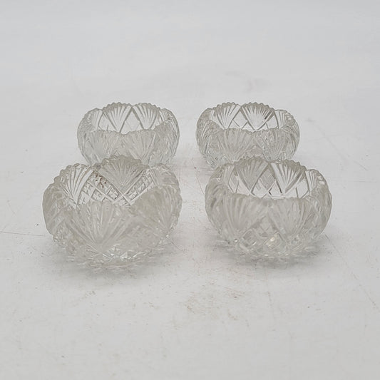 Antique Cut Glass Salt Cellars Set of 4