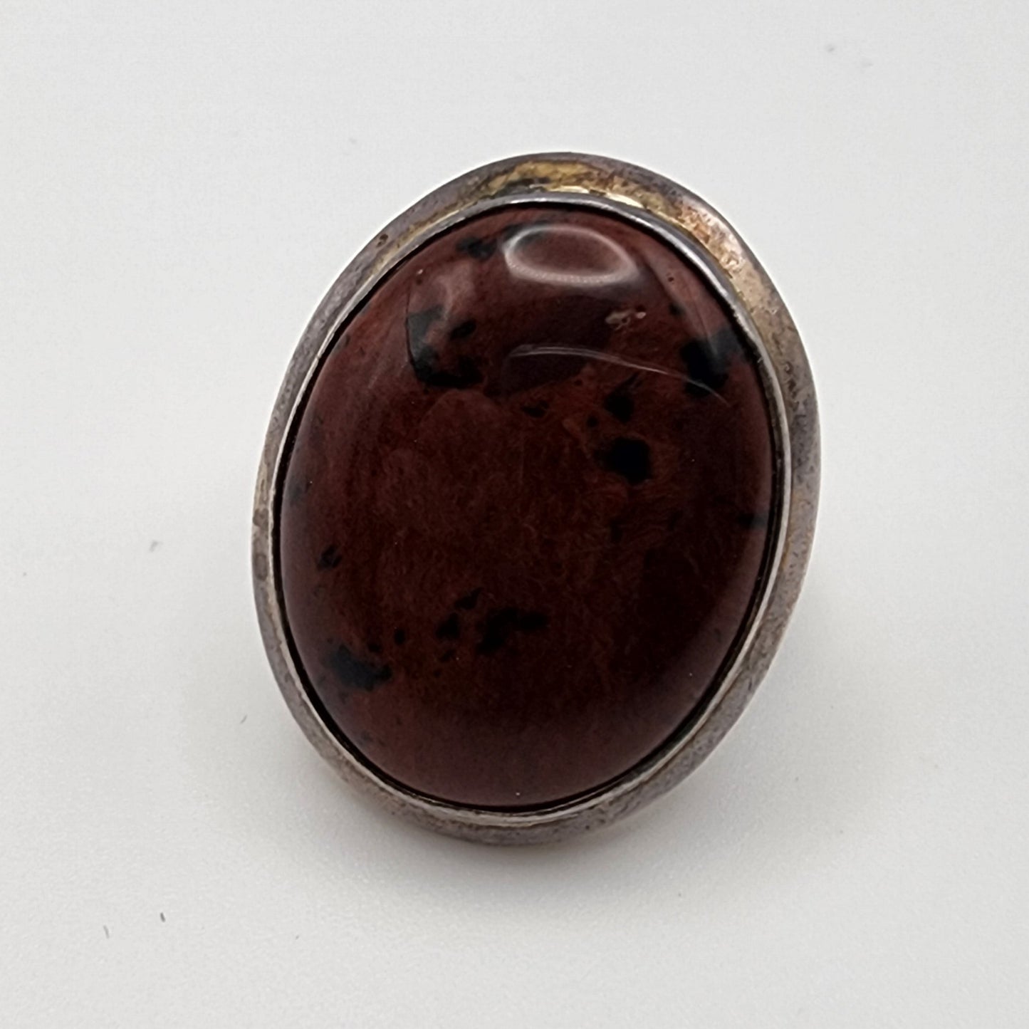 925 Sterling Silver Mahogany Obsidian Ring Size Size 7.75
