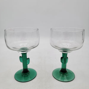 Pair of Cactus Margarita Glasses