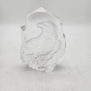 Intaglio Glass Eagle Paperweight