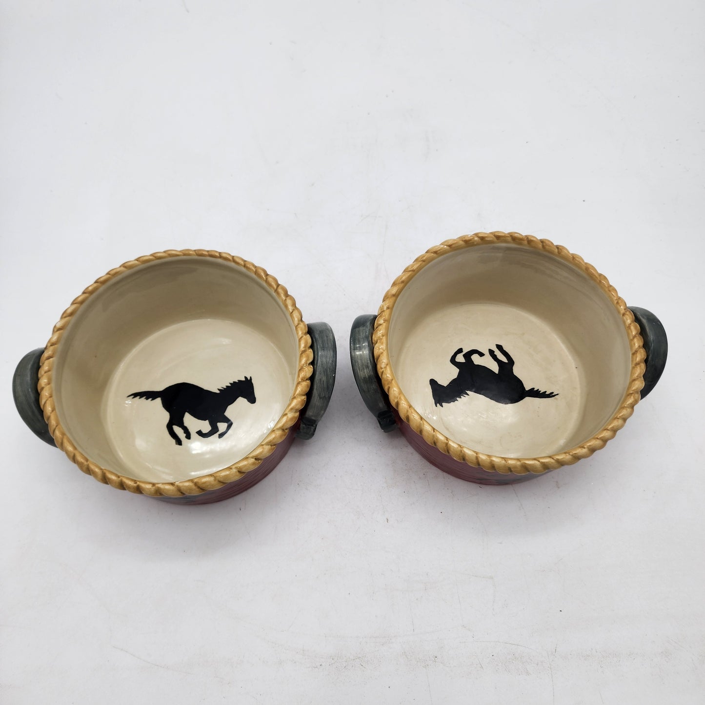 Pair of Sonoma Happy Trails Bowls with Running Horses
