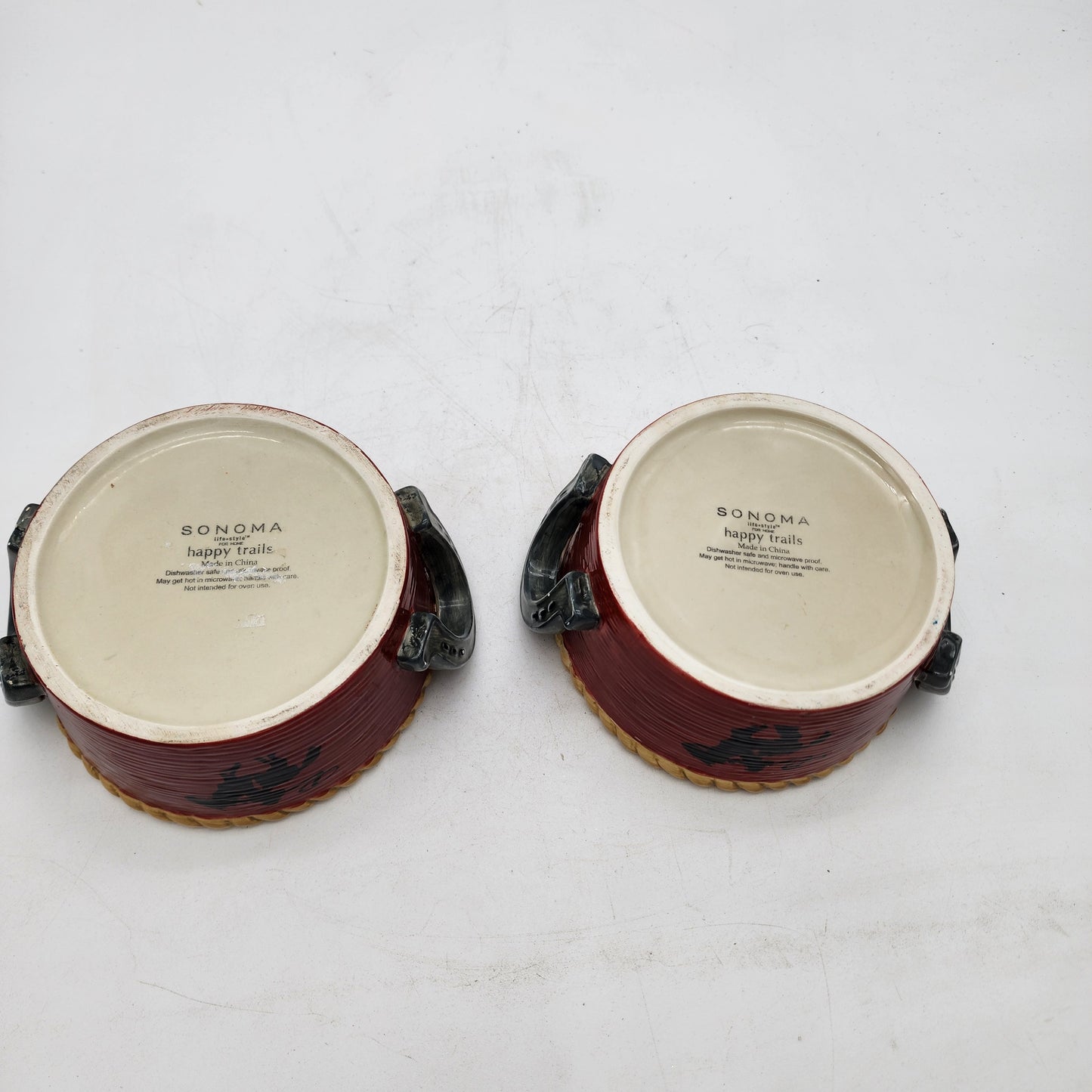 Pair of Sonoma Happy Trails Bowls with Running Horses