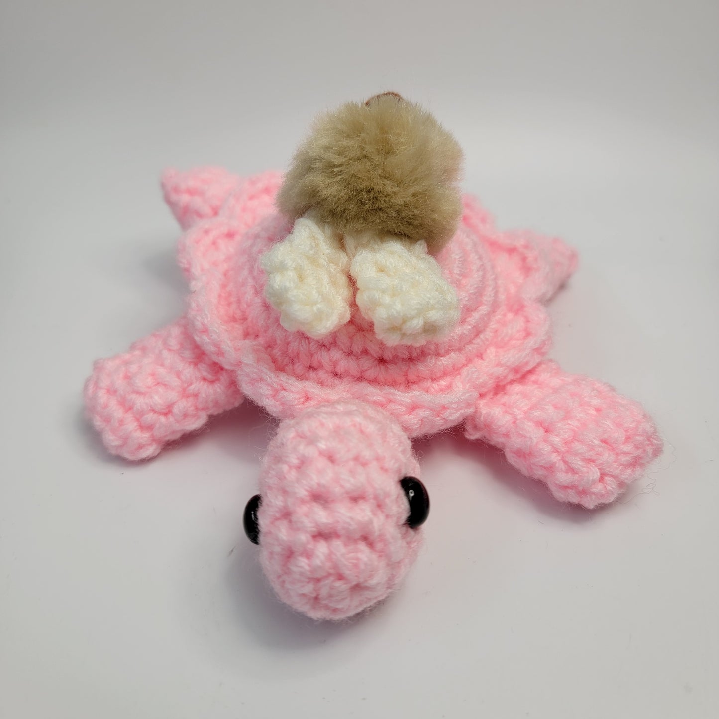 Hand Crocheted Turtle Pink with Bunny