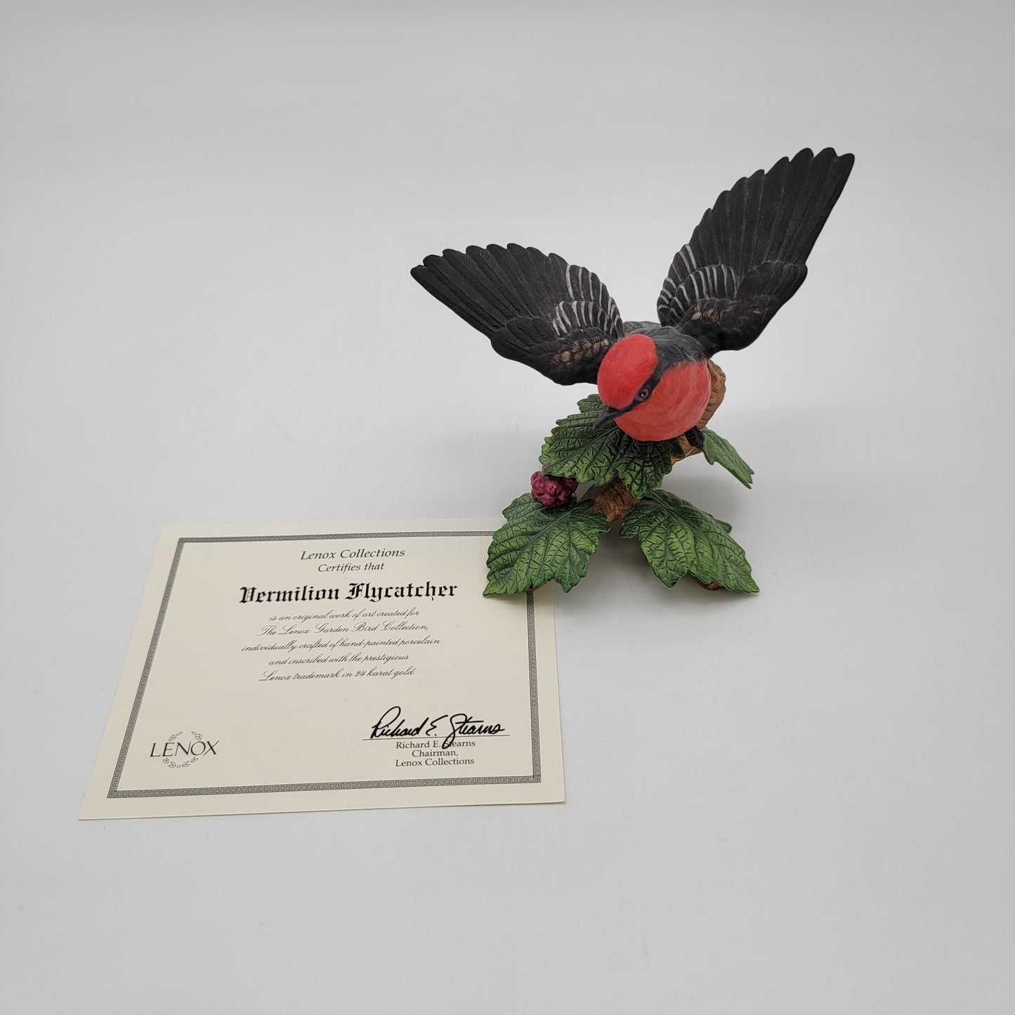1993 Lenox Vermilion Flycatcher Bird Porcelain Figurine