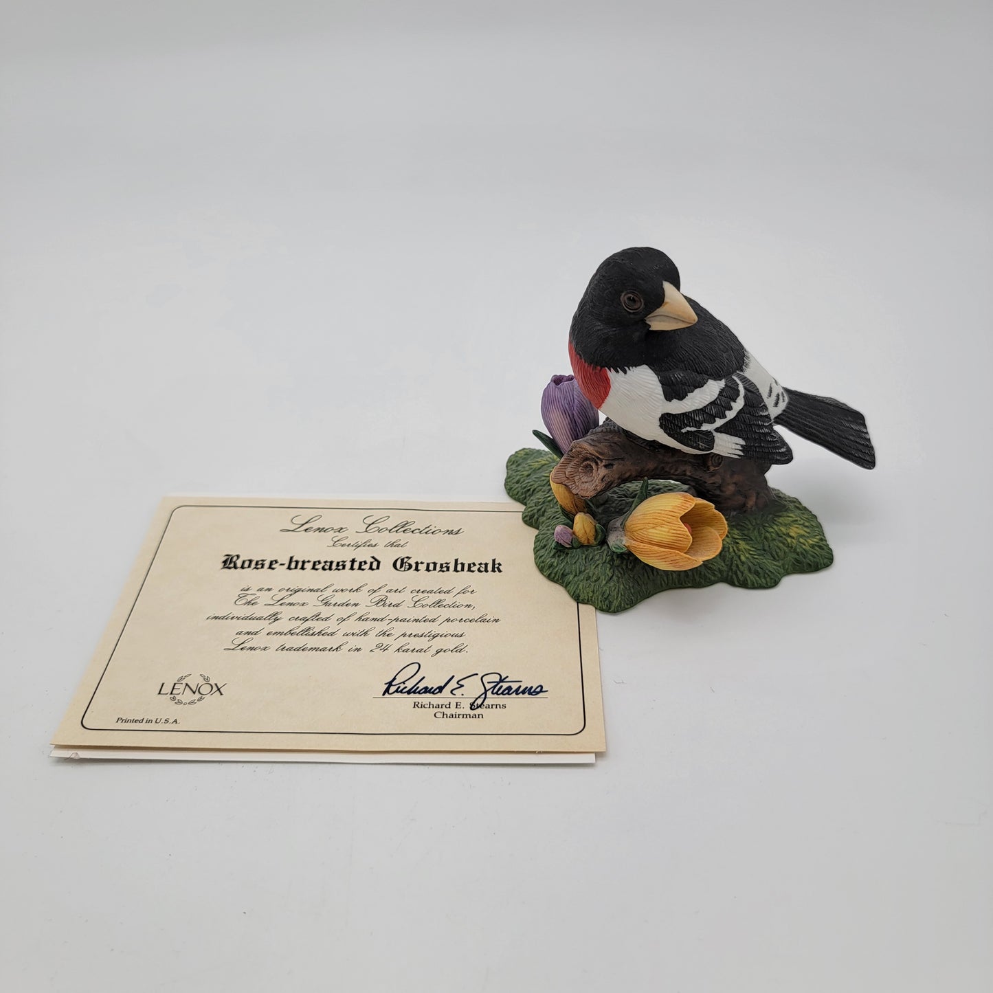 Vintage 1991 Lenox Rose-Breasted Grosbeak Bird Porcelain Figurine