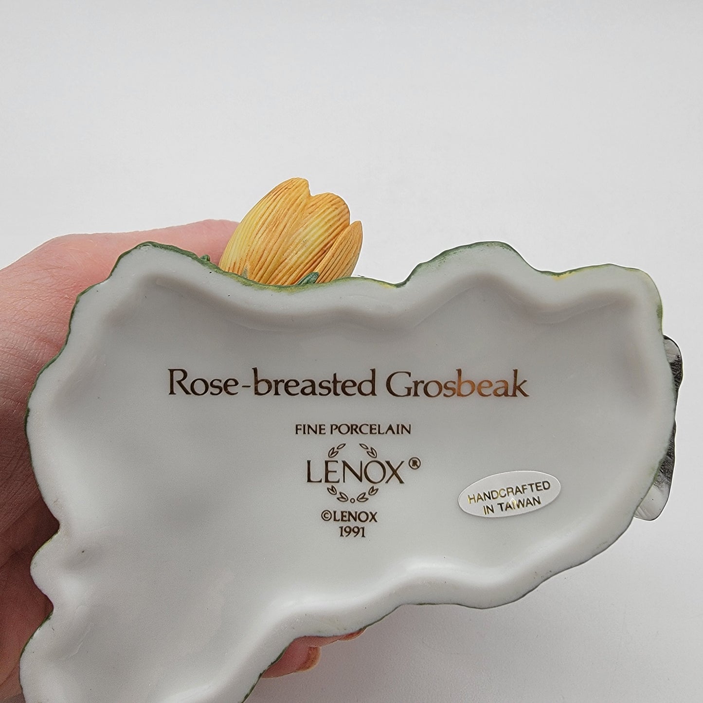 Vintage 1991 Lenox Rose-Breasted Grosbeak Bird Porcelain Figurine