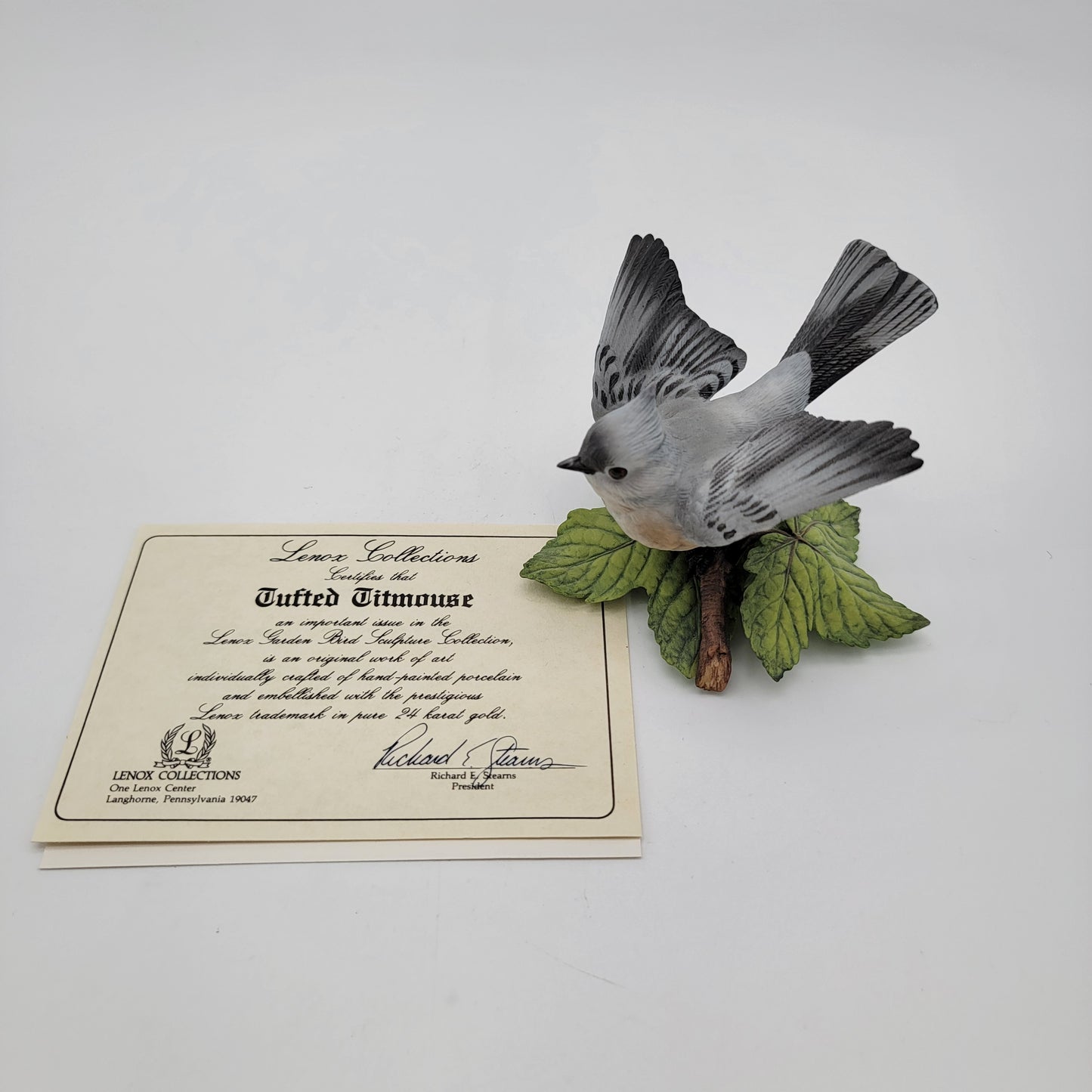 Lenox Tufted Titmouse Bird Fine Porcelain Figurine
