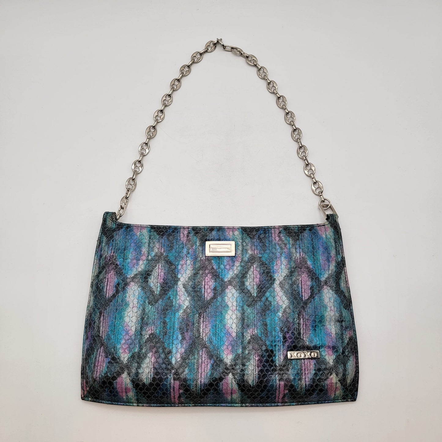 Vintage Y2K XOXO Faux Snakeskin Shoulder Bag With Chain Strap