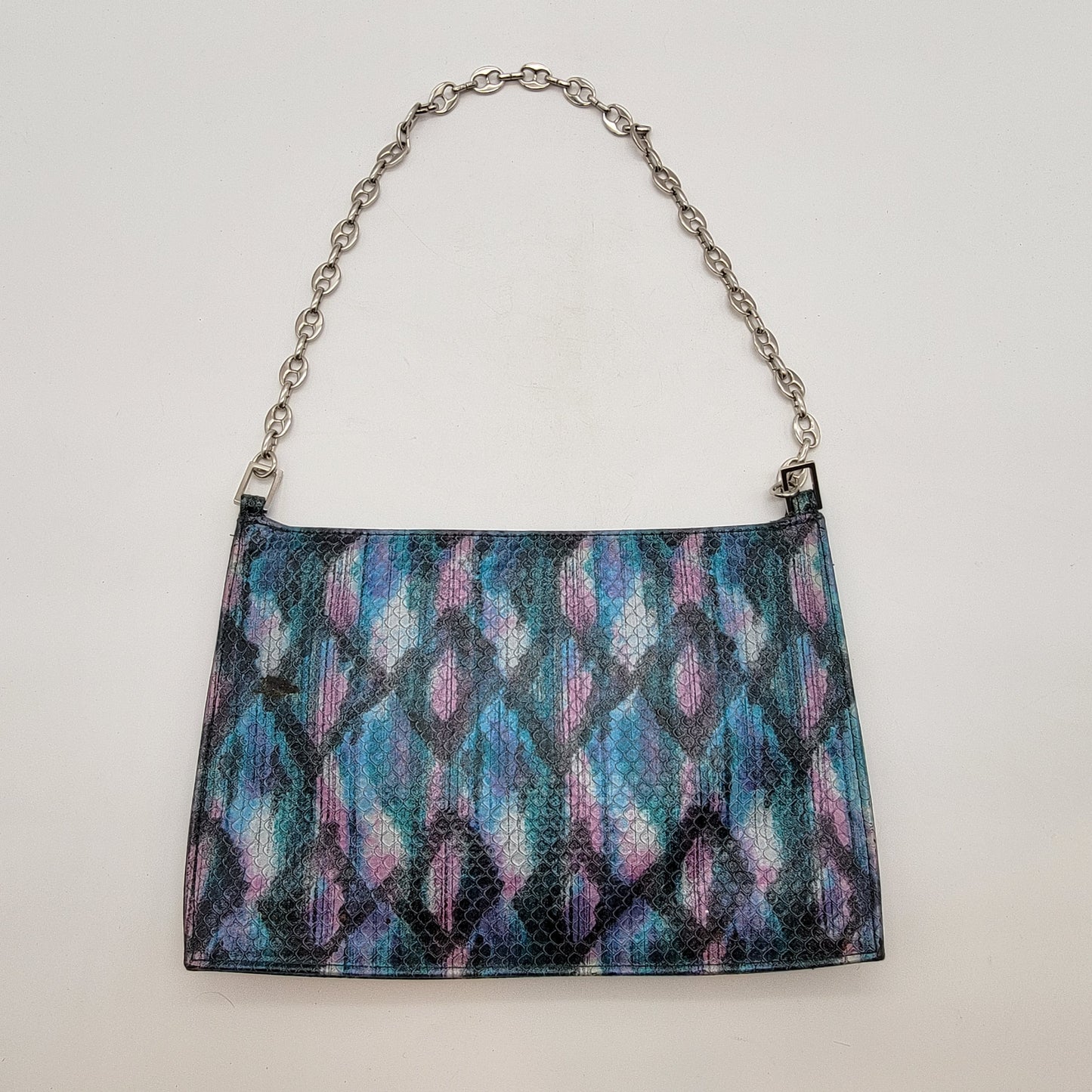 Vintage Y2K XOXO Faux Snakeskin Shoulder Bag With Chain Strap