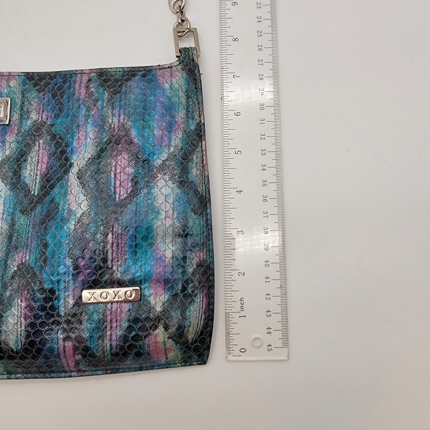Vintage Y2K XOXO Faux Snakeskin Shoulder Bag With Chain Strap