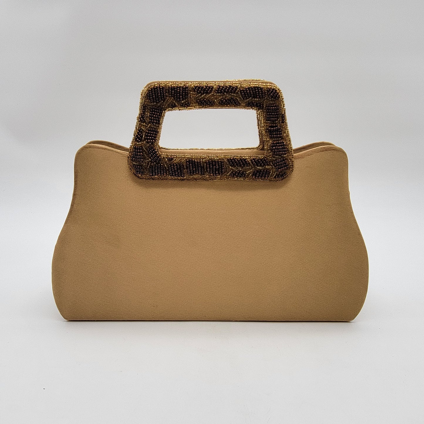 Vintage Bijoux Terner Satin Beaded Evening Bag Purse