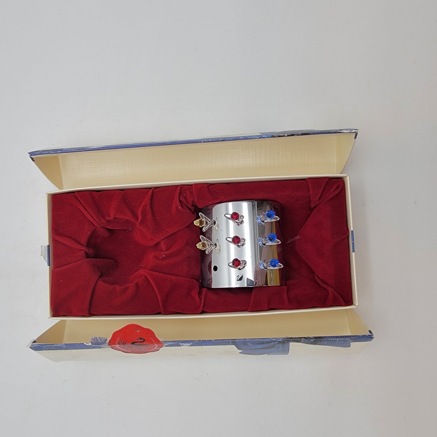 Vintage Swarovski Crystal SCS Members Gift Mini Tulips & Display Stand With Box