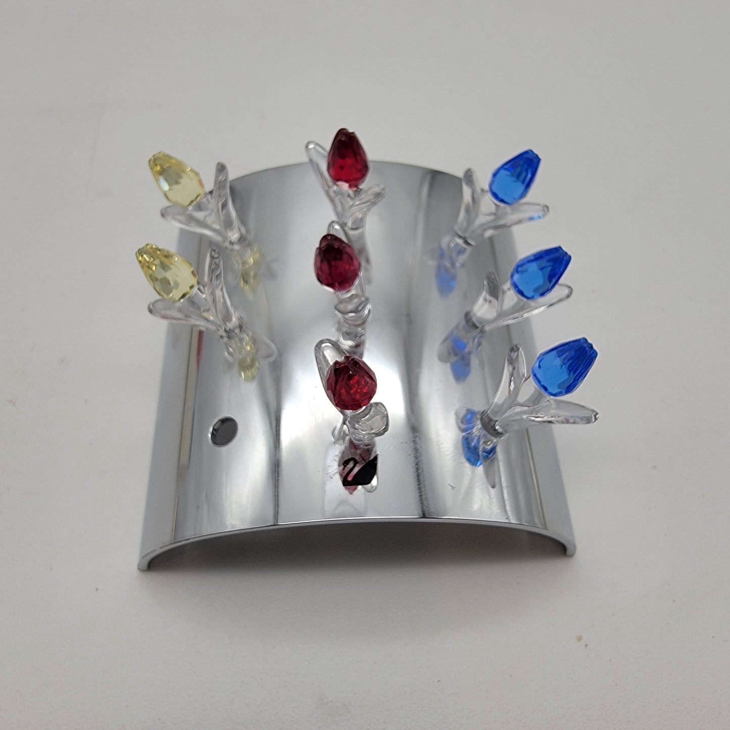 Vintage Swarovski Crystal SCS Members Gift Mini Tulips & Display Stand With Box