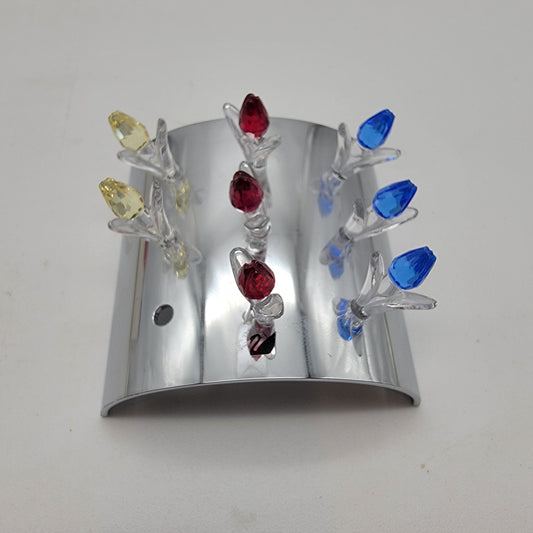 Vintage Swarovski Crystal SCS Members Gift Mini Tulips & Display Stand With Box