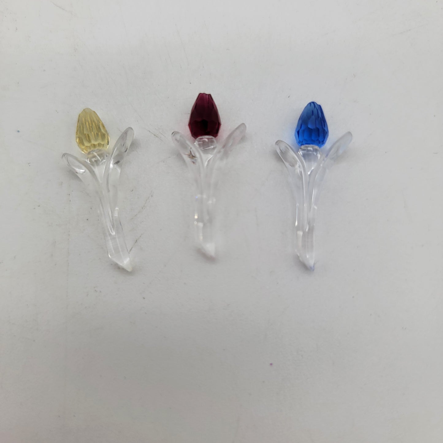 Vintage Swarovski Crystal SCS Members Gift Mini Tulips & Display Stand With Box