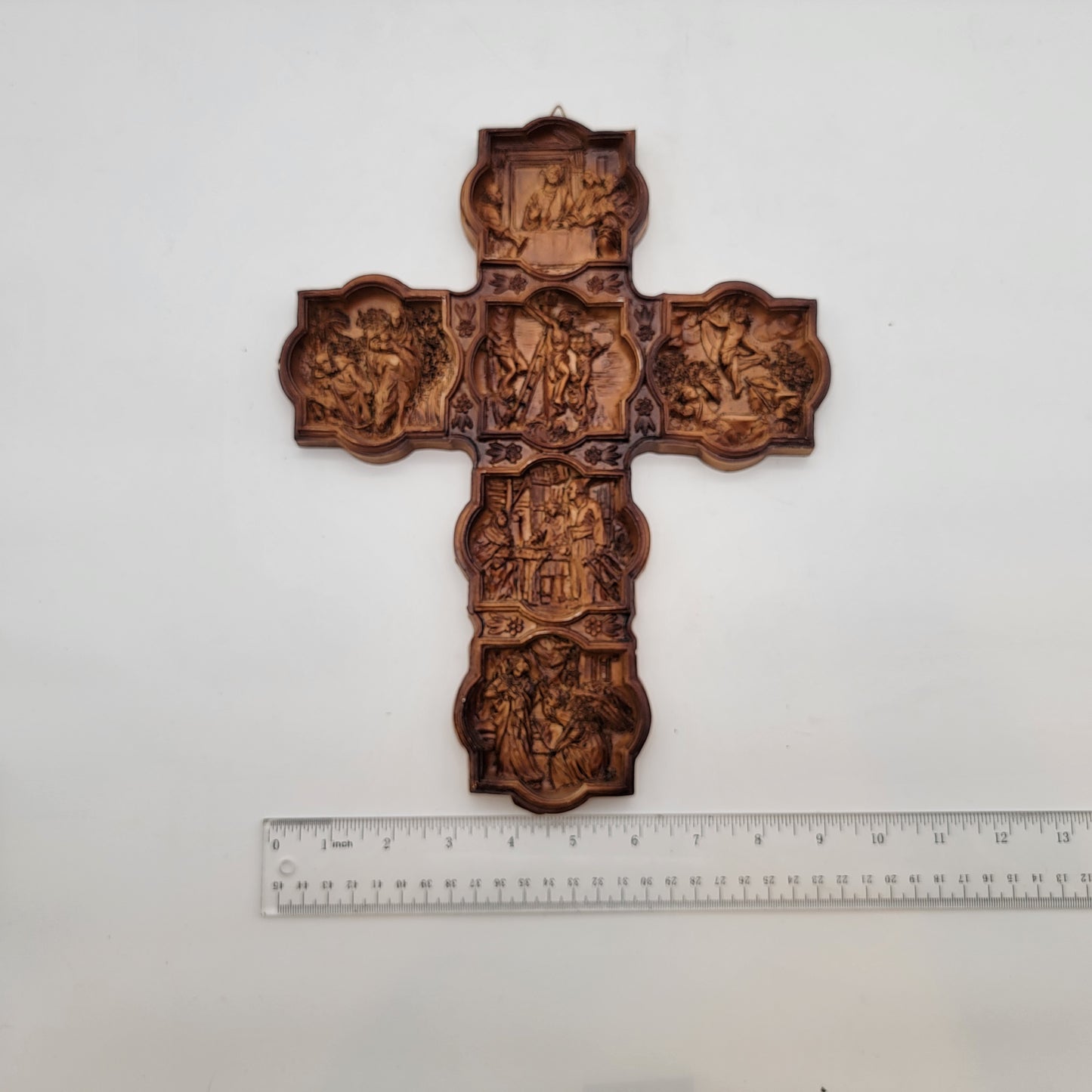 Life Of Christ Italian Wall Cross With Detailed Relief Panels