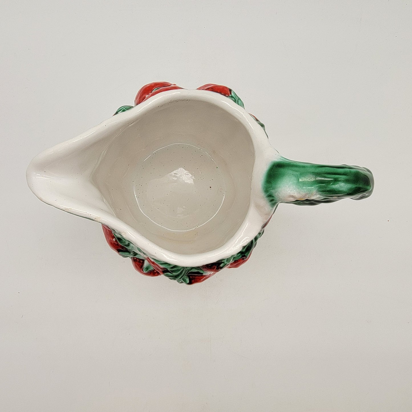 Vintage Italian Majolica Strawberries Water Pitcher