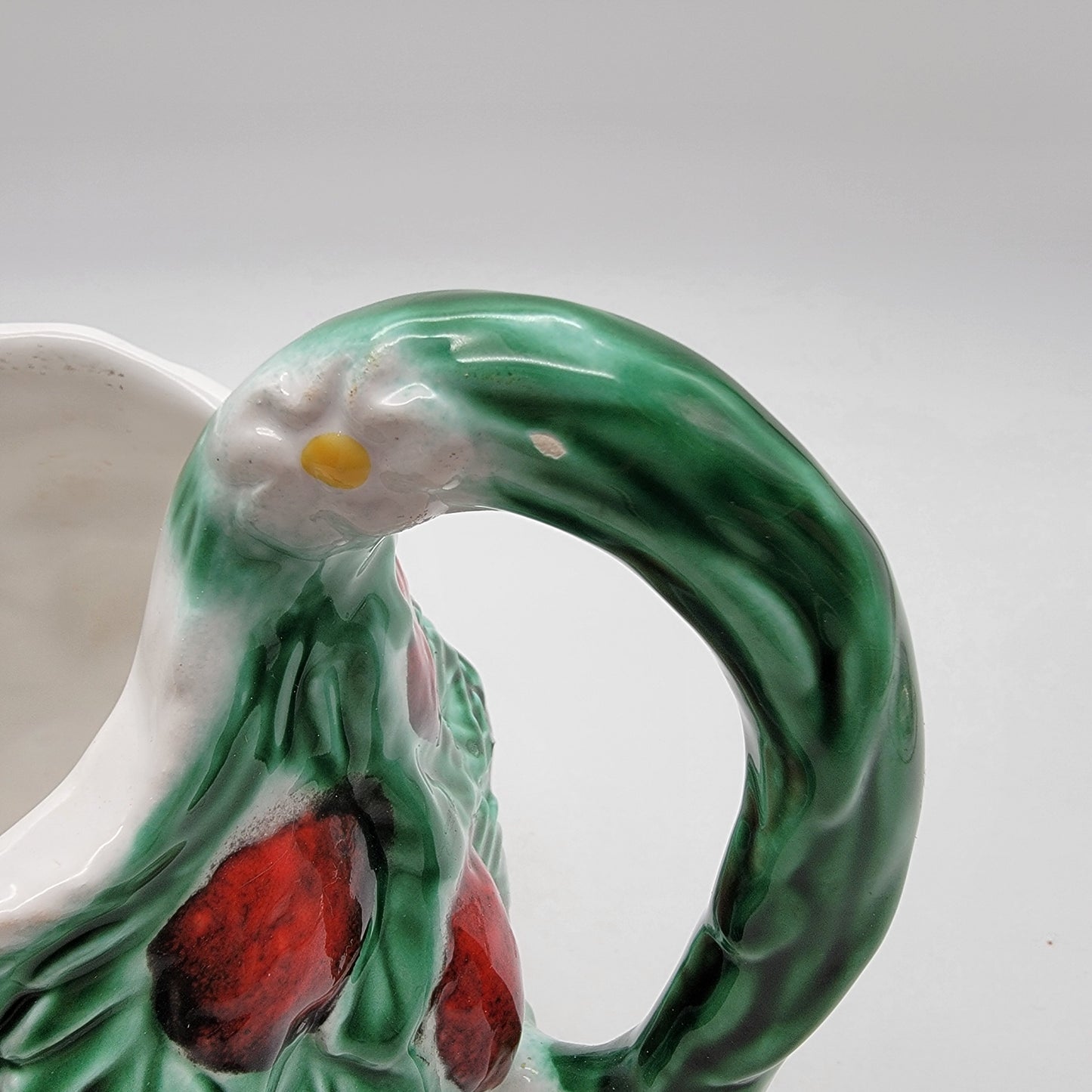 Vintage Italian Majolica Strawberries Water Pitcher
