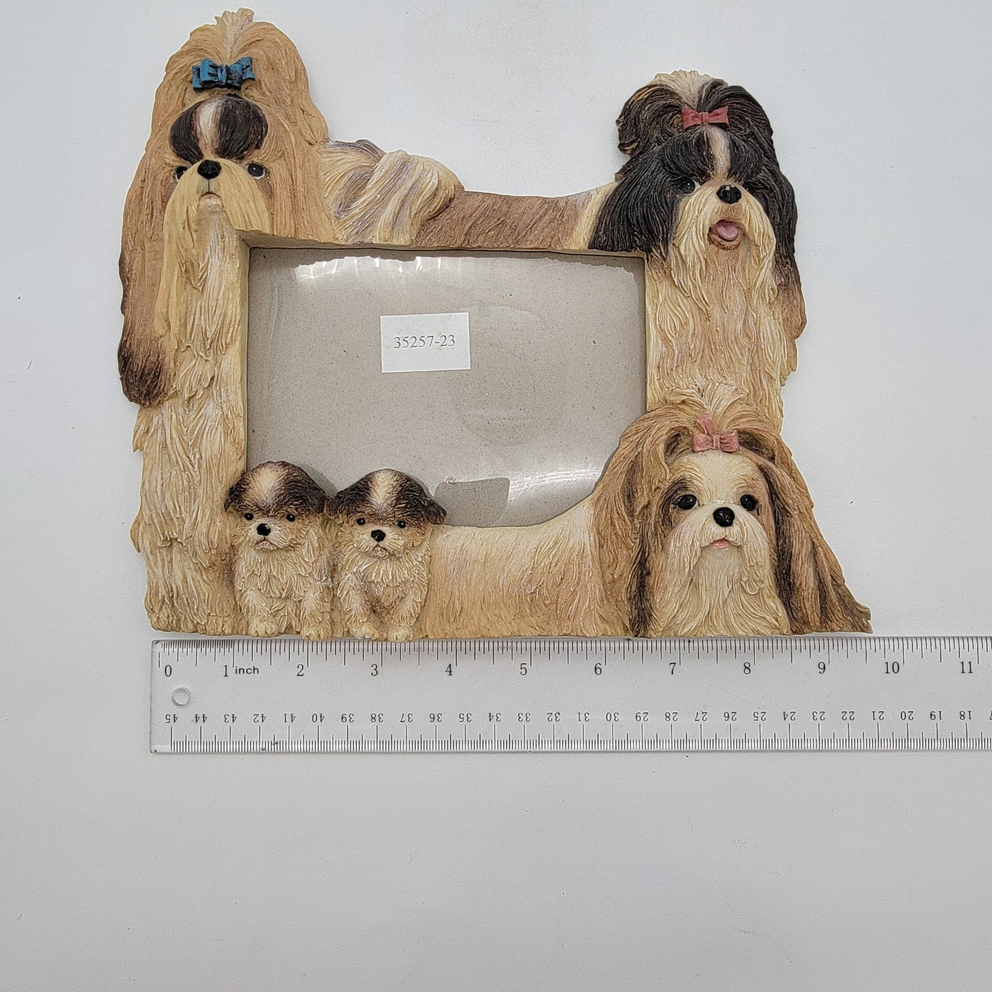 3-D Shih-Tzu Dog Family Picture Frame For 4x6" Photos