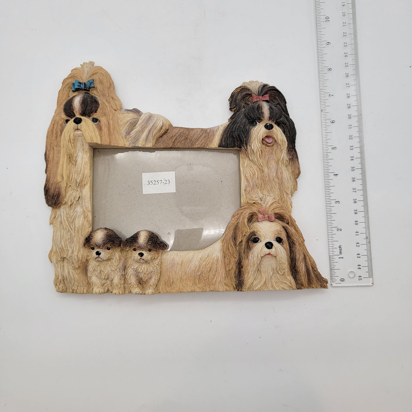 3-D Shih-Tzu Dog Family Picture Frame For 4x6" Photos