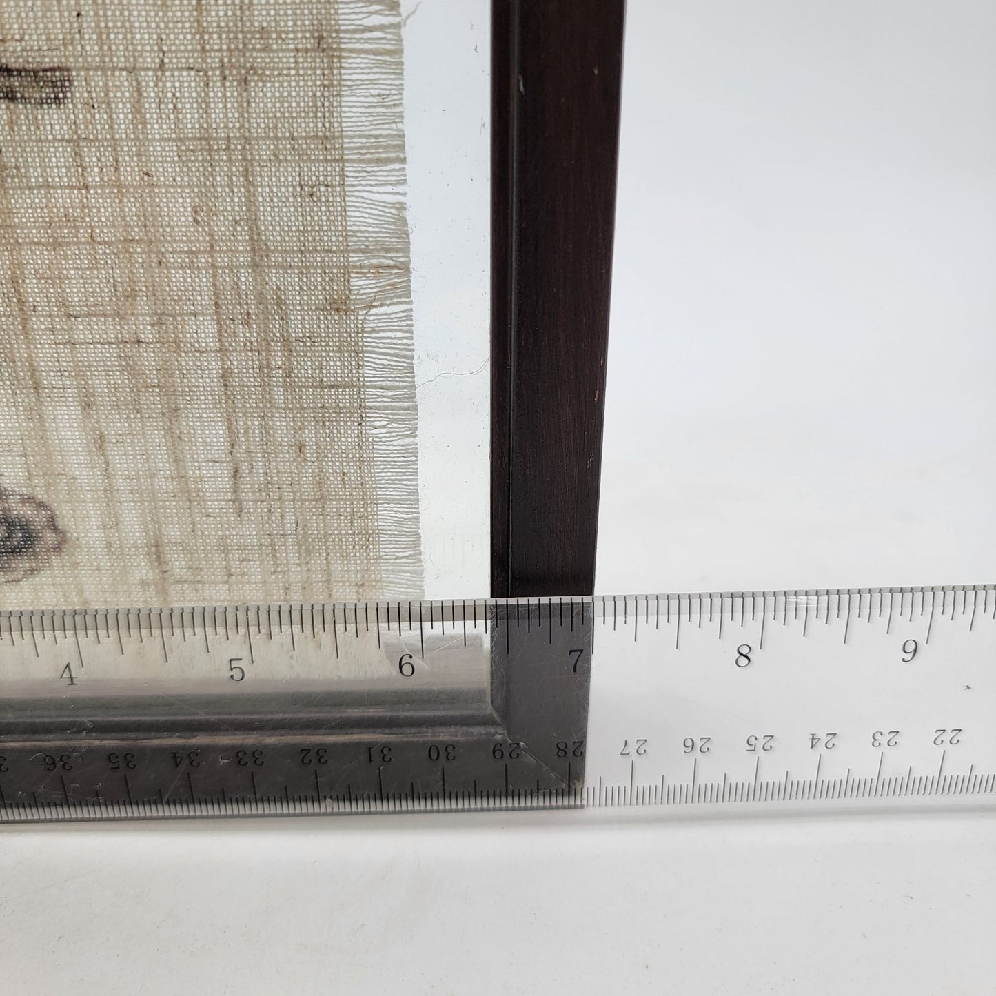 Framed Linen Seahorse Art Signed By Artist