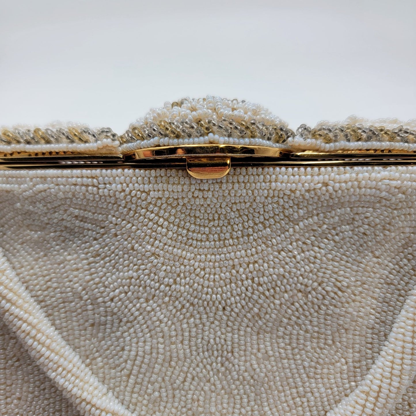 Vintage Walborg White Beaded Evening Bag Purse