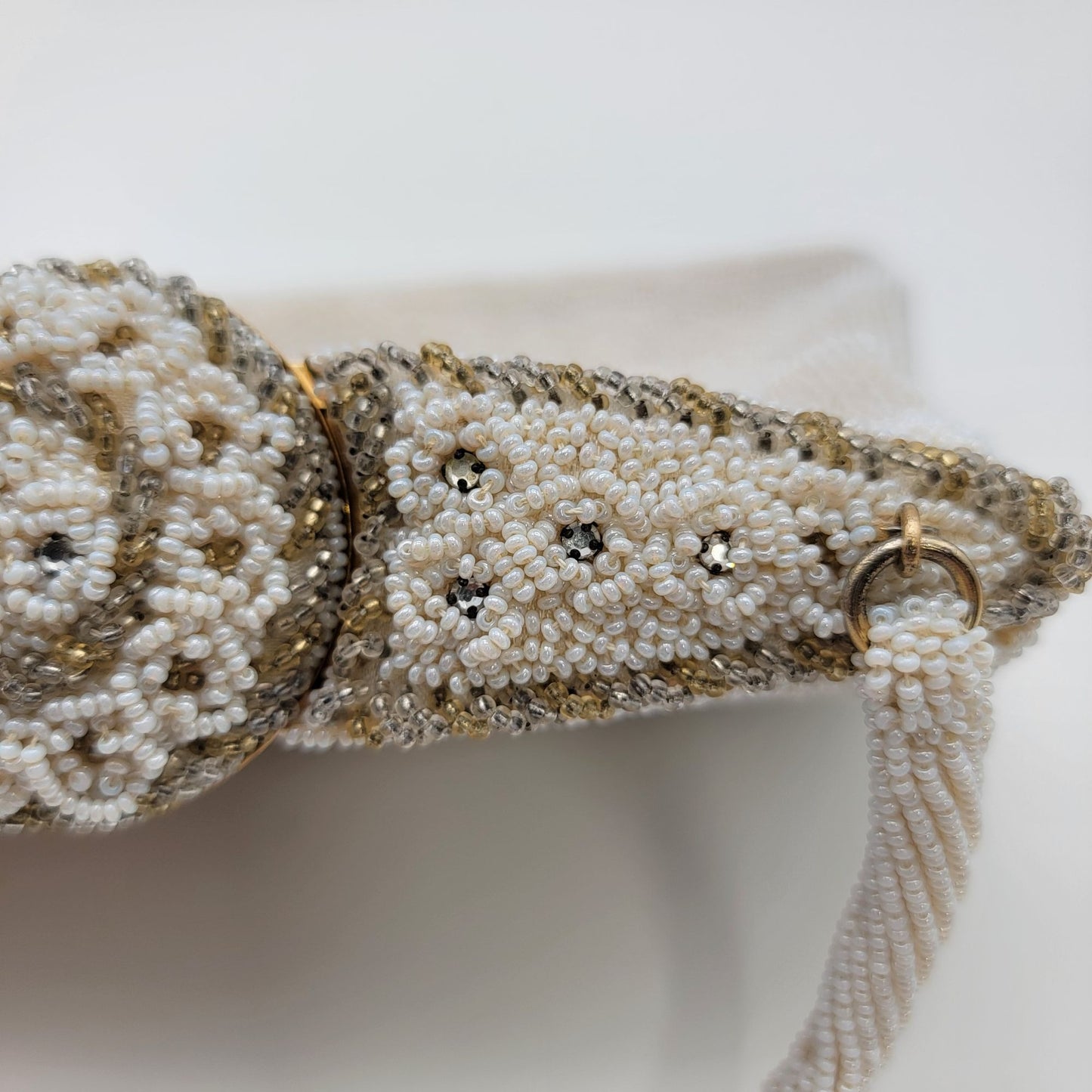 Vintage Walborg White Beaded Evening Bag Purse