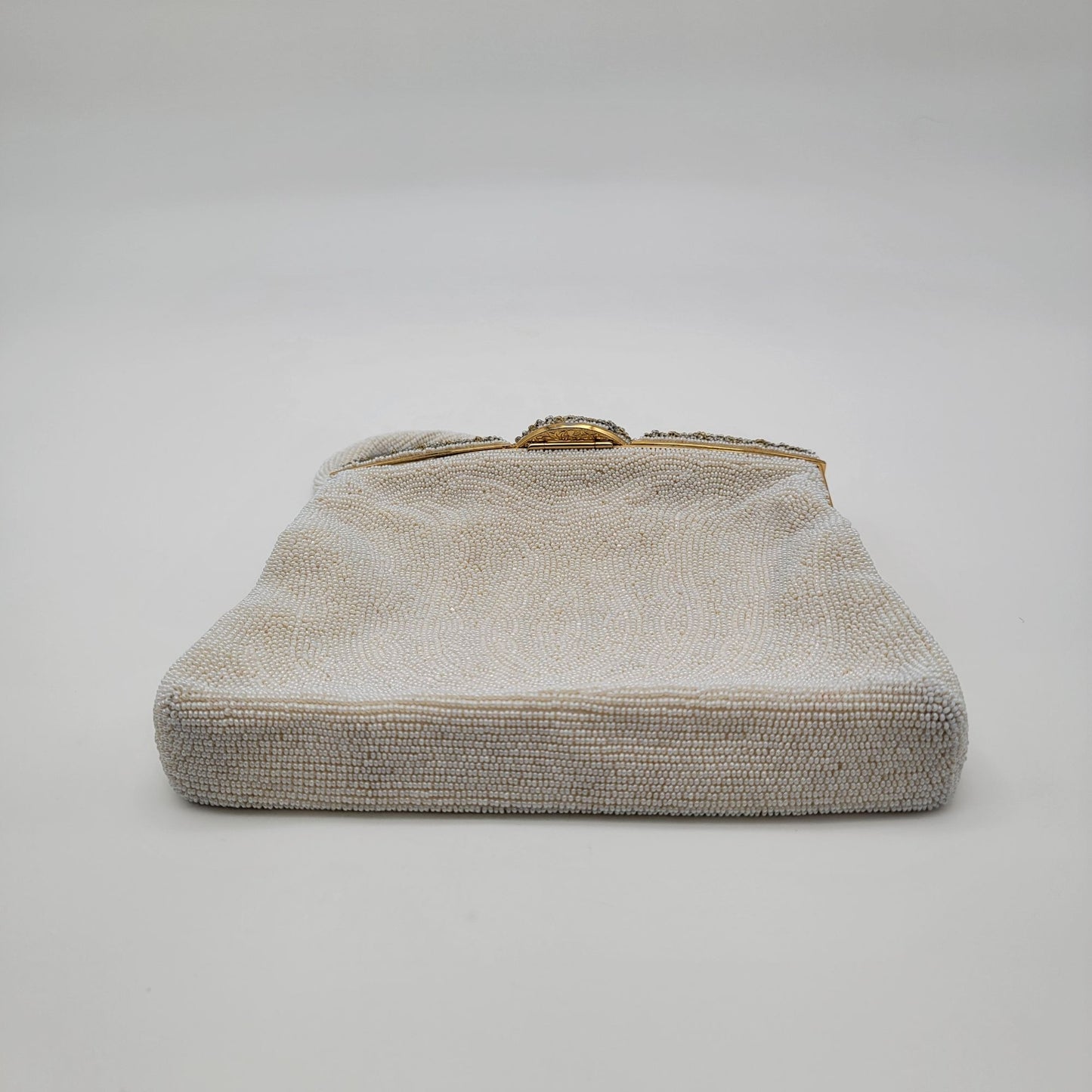 Vintage Walborg White Beaded Evening Bag Purse