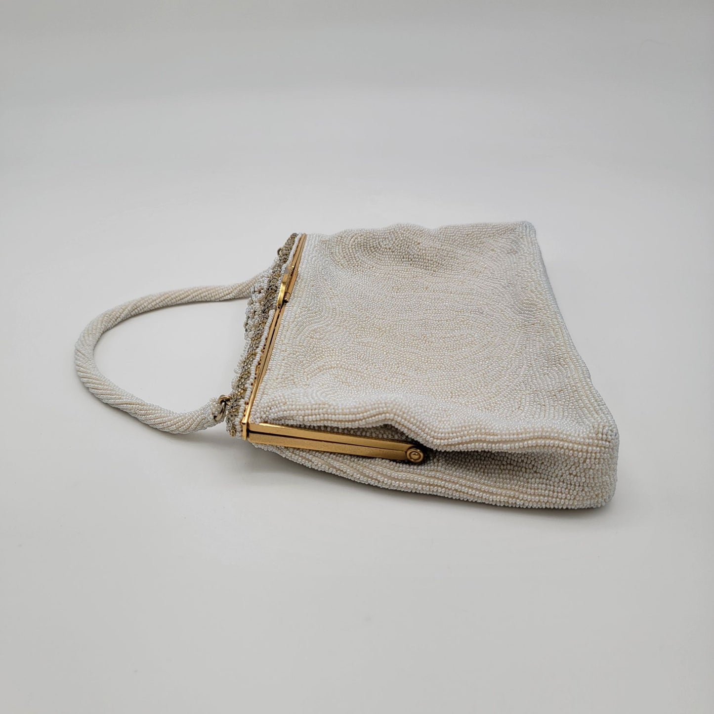 Vintage Walborg White Beaded Evening Bag Purse