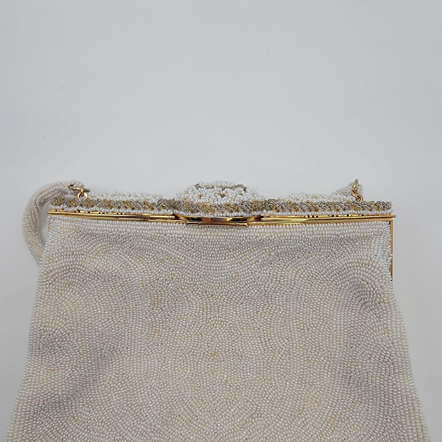 Vintage Walborg White Beaded Evening Bag Purse