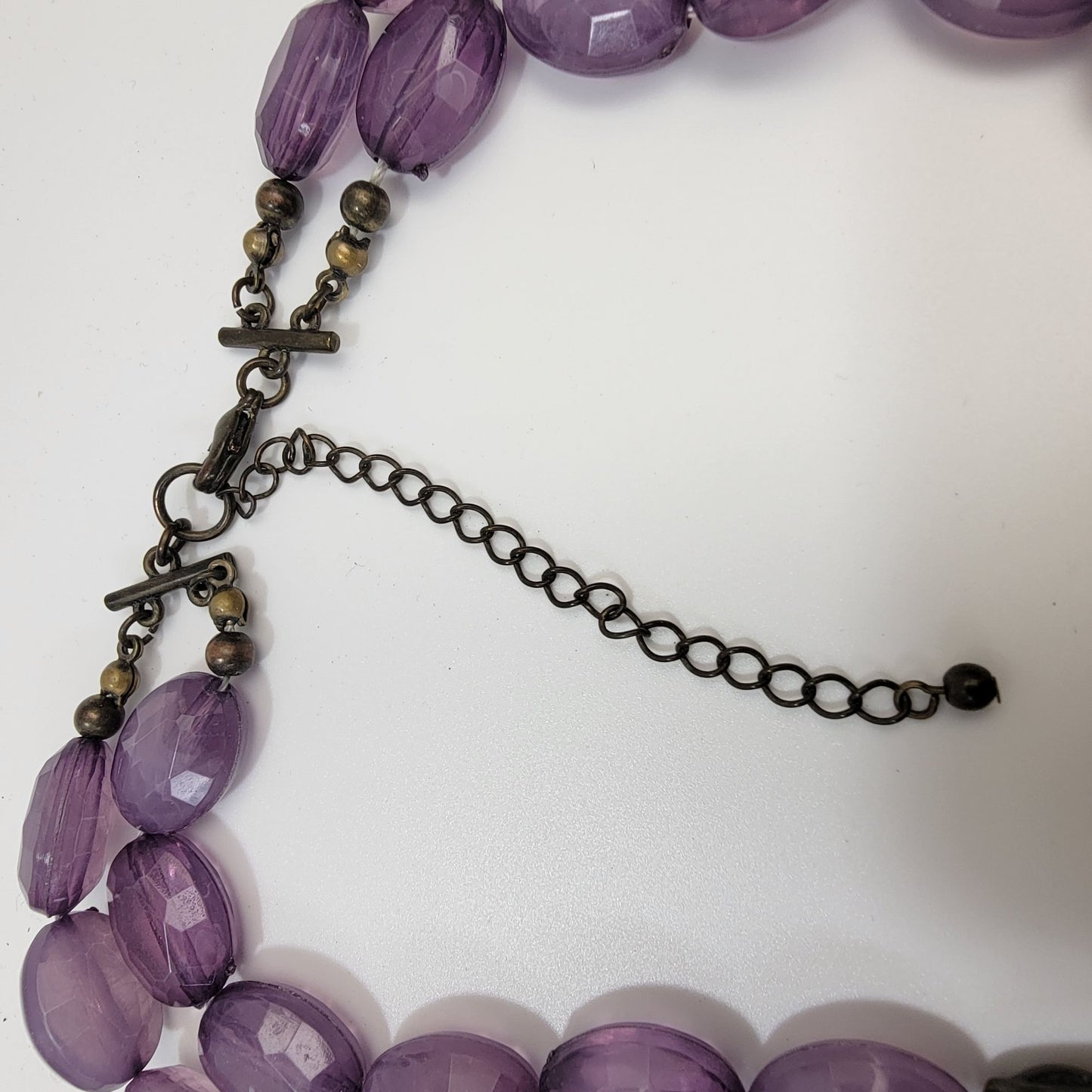 Natural Faceted Faux Amethyst Beaded Necklace With Dream Amethyst Pendant