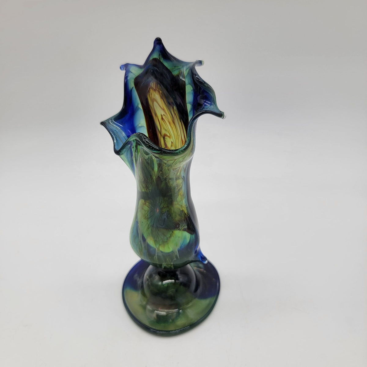 Vintage Splash Art Glass End of Day? Vase