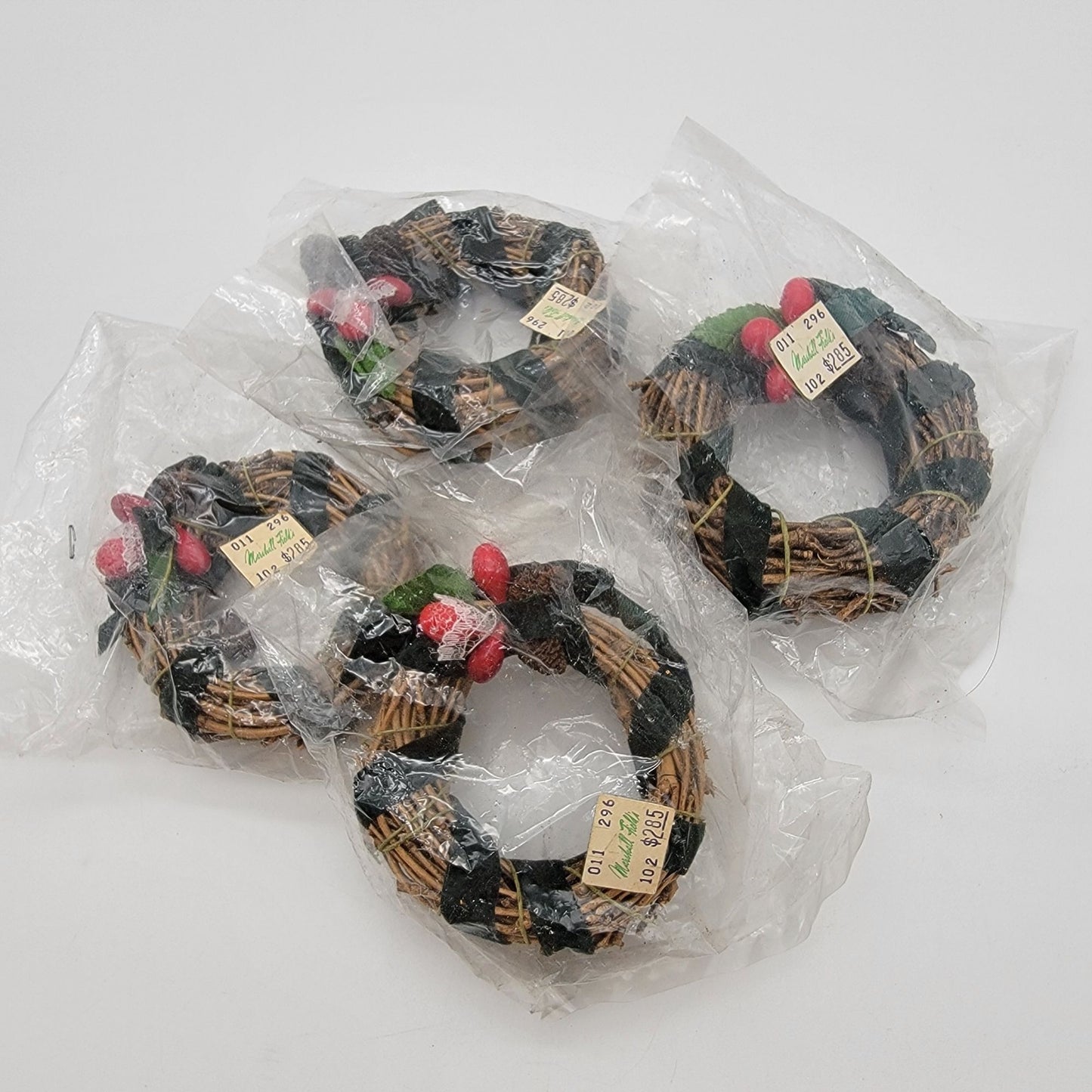 Vintage Miniature Christmas Grapevine Wreaths Set of 4