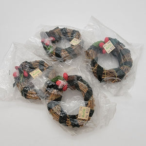 Vintage Miniature Christmas Grapevine Wreaths Set of 4