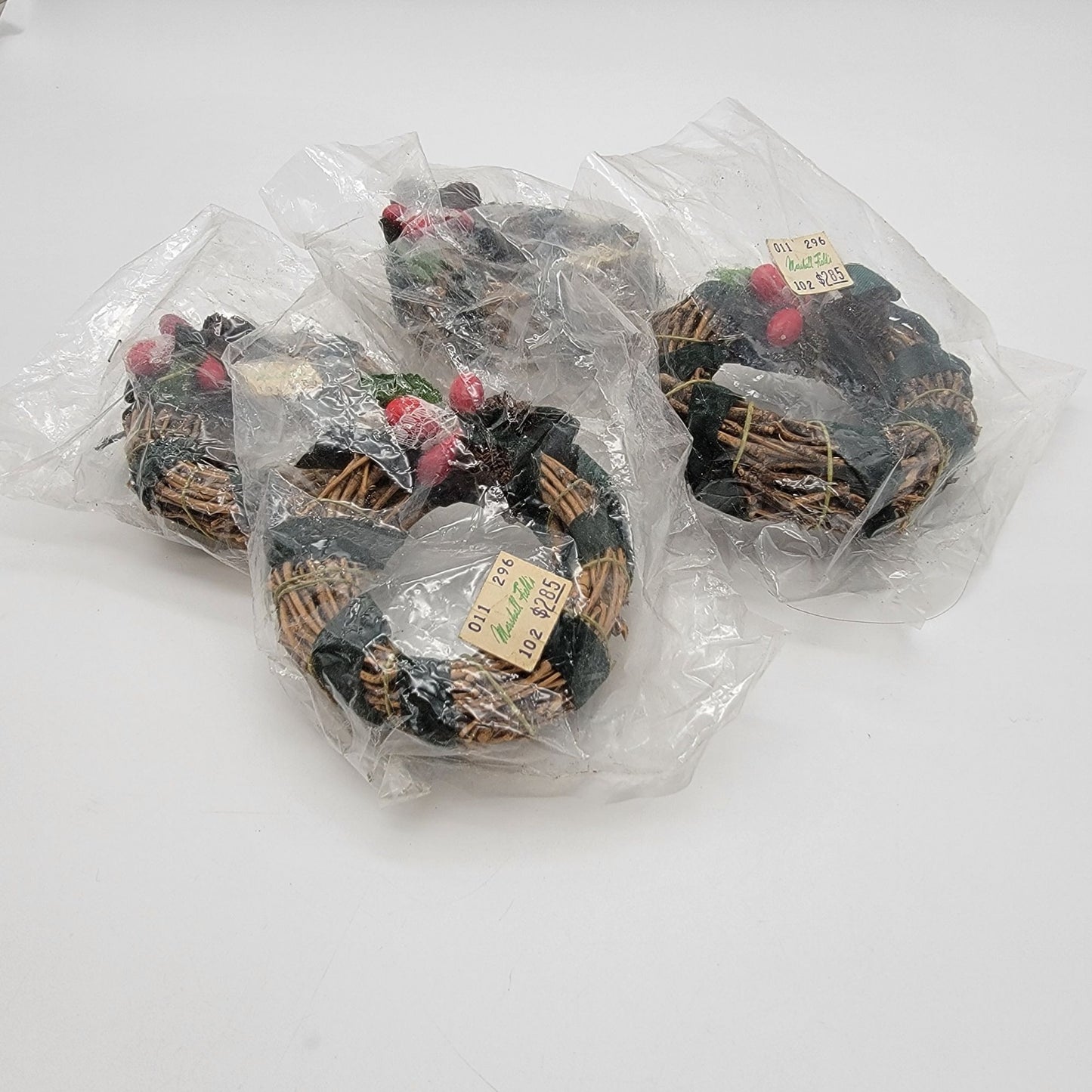 Vintage Miniature Christmas Grapevine Wreaths Set of 4