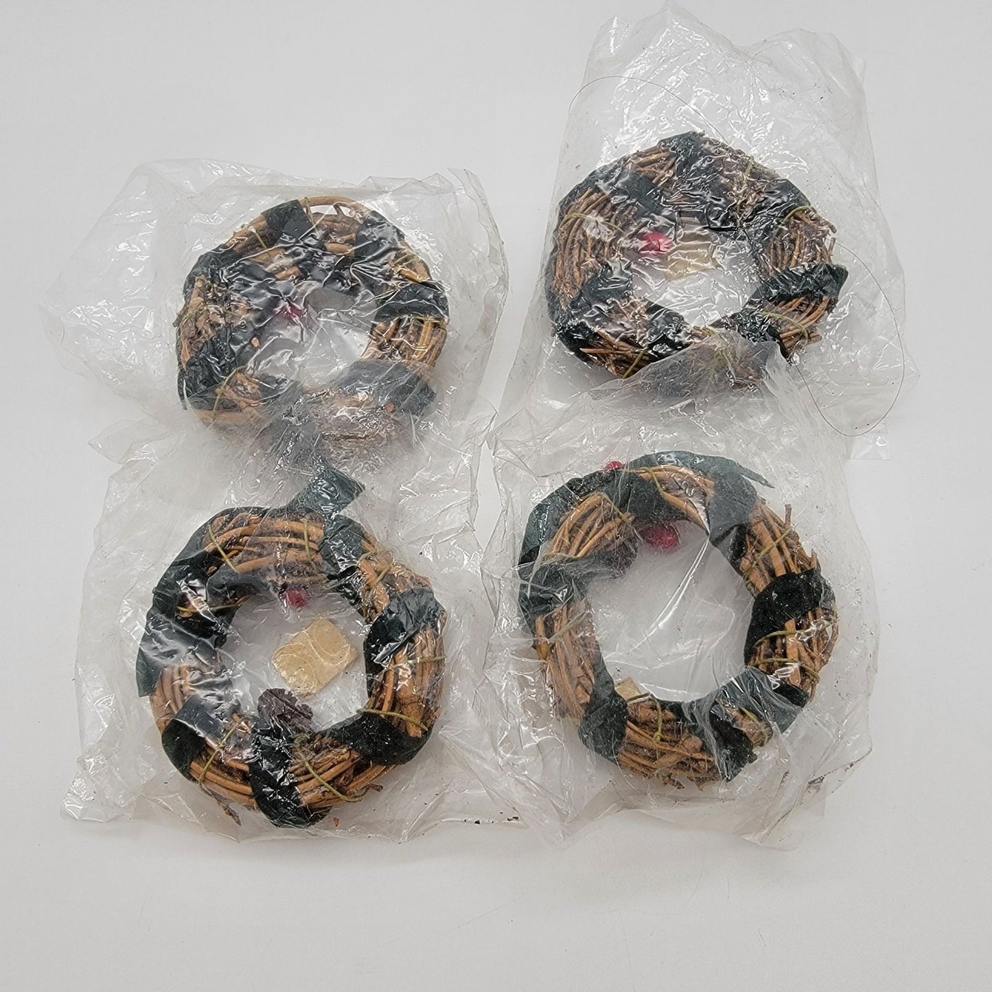 Vintage Miniature Christmas Grapevine Wreaths Set of 4