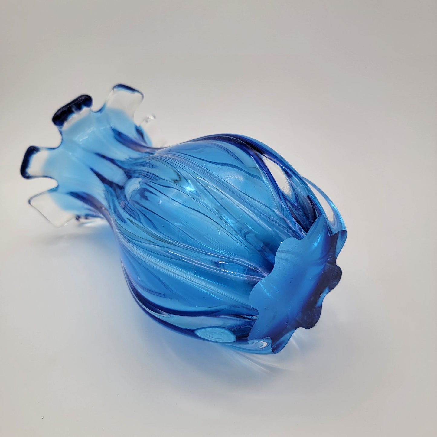 Murano Blue Sommerso Glass Vase