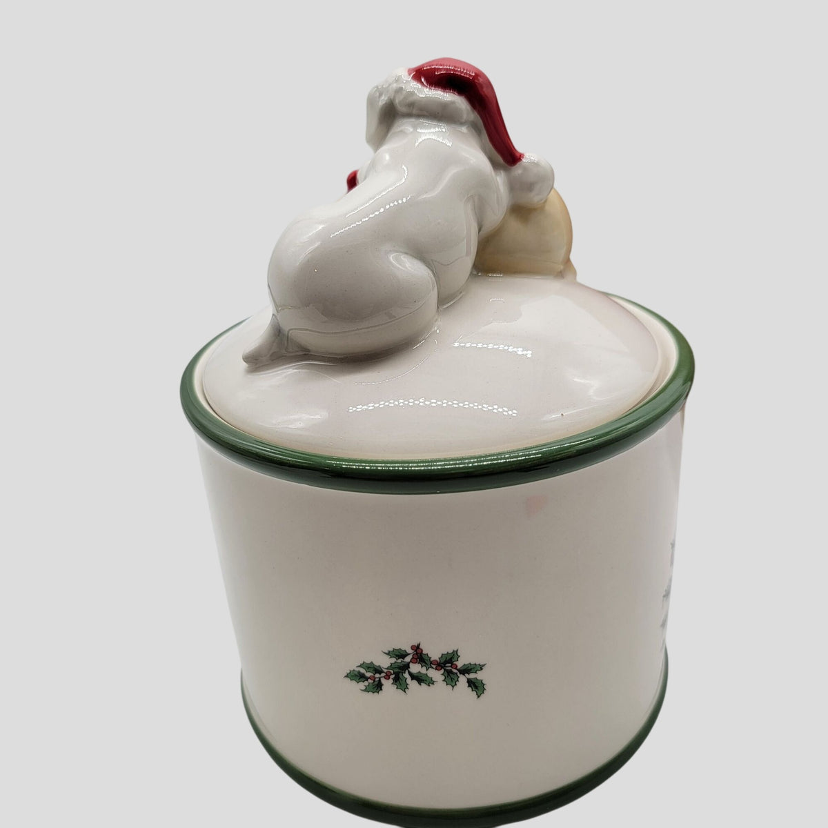 Spode Christmas Tree Puppy Candy Jar With Box