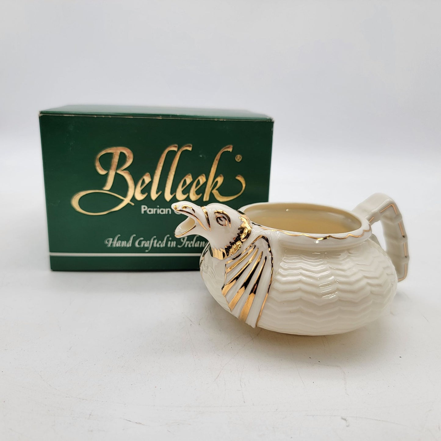 Belleek Dragon Tea Set  Teapot Creamer Sugar Bowl & Tea Cups with Saucers - as found