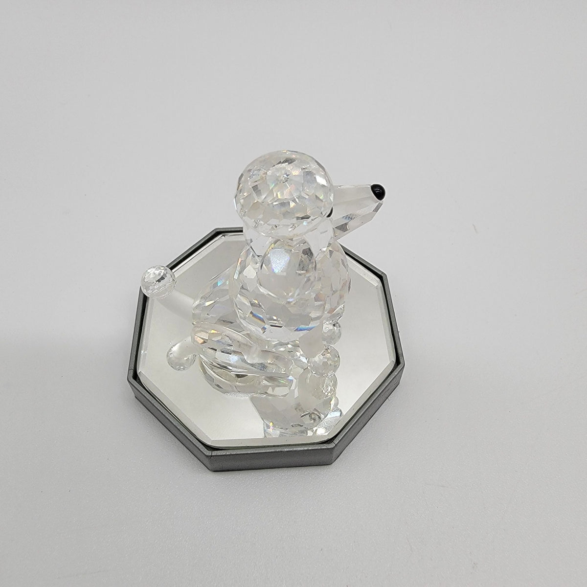 Swarovski Silver Crystal Sitting Poodle Figurine With Box