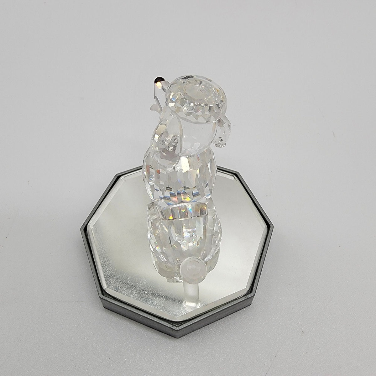 Swarovski Silver Crystal Sitting Poodle Figurine With Box