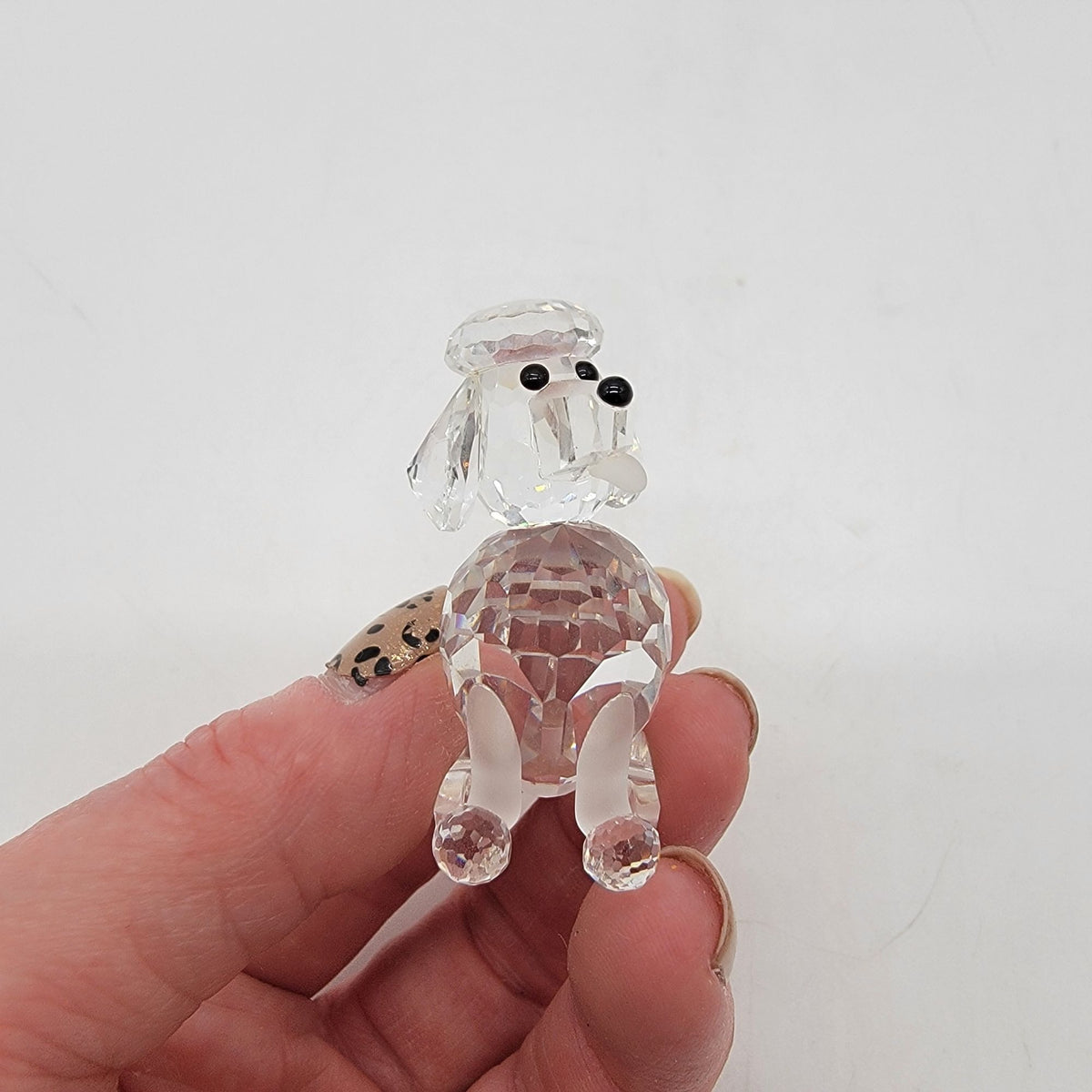 Swarovski Silver Crystal Sitting Poodle Figurine With Box