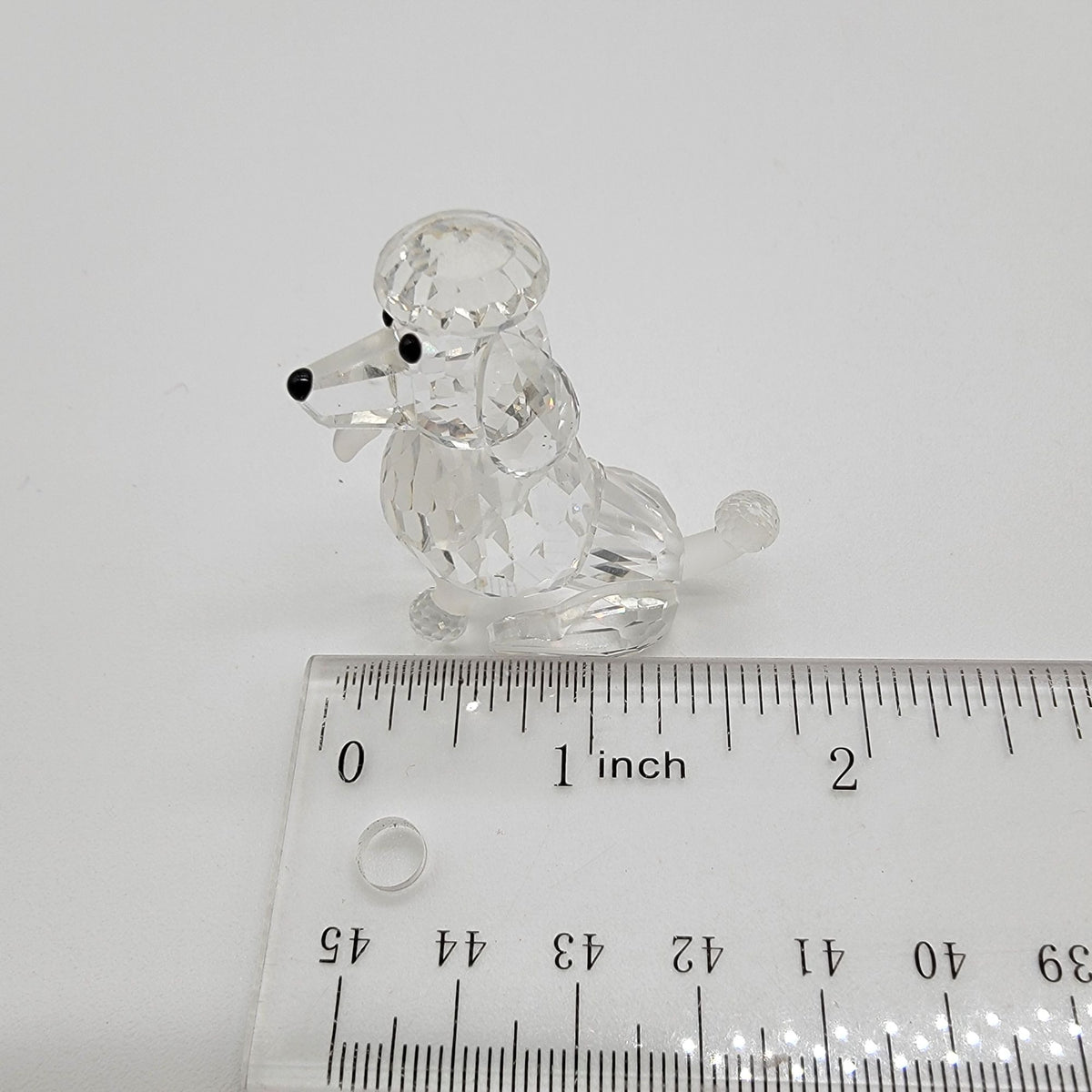Swarovski Silver Crystal Sitting Poodle Figurine With Box